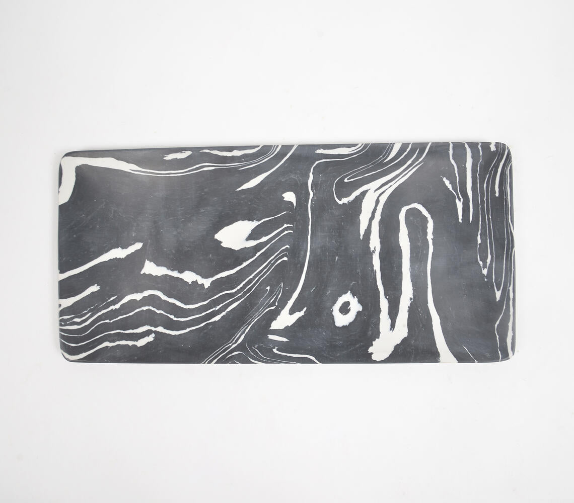 Hand Cut Black Stone Serving Platter-Qalara-Urbanheer