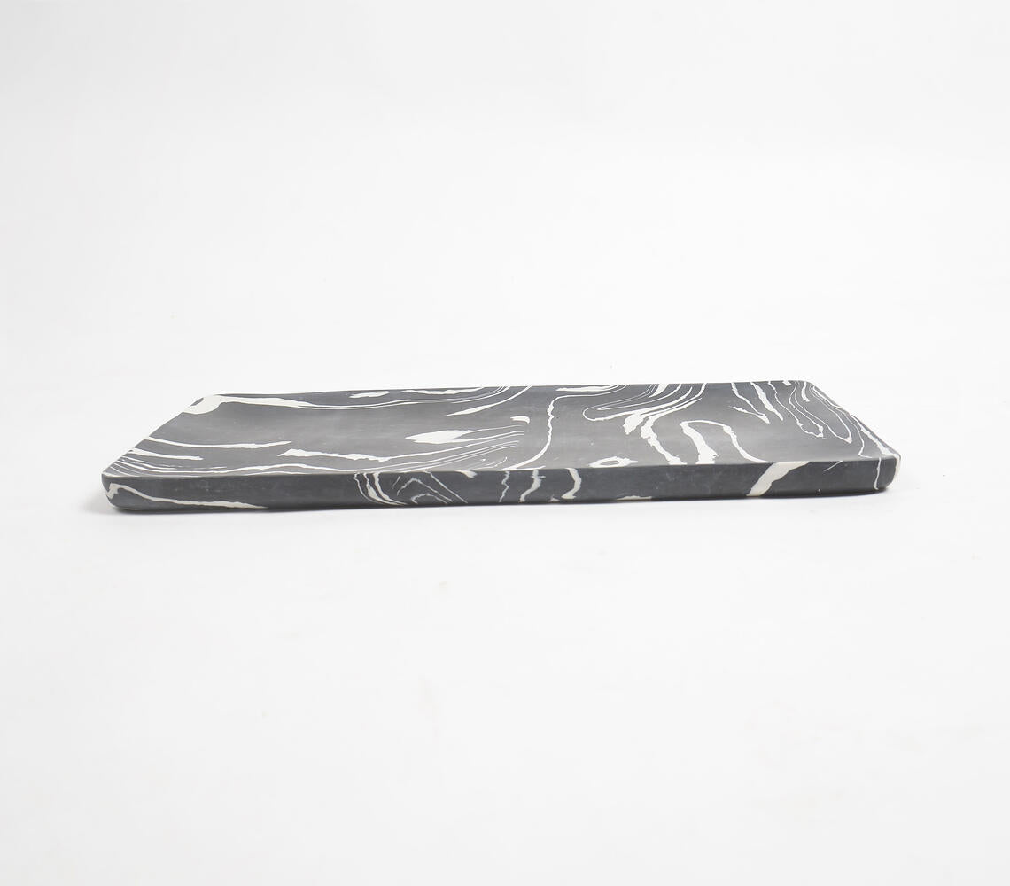Hand Cut Black Stone Serving Platter-Qalara-Urbanheer