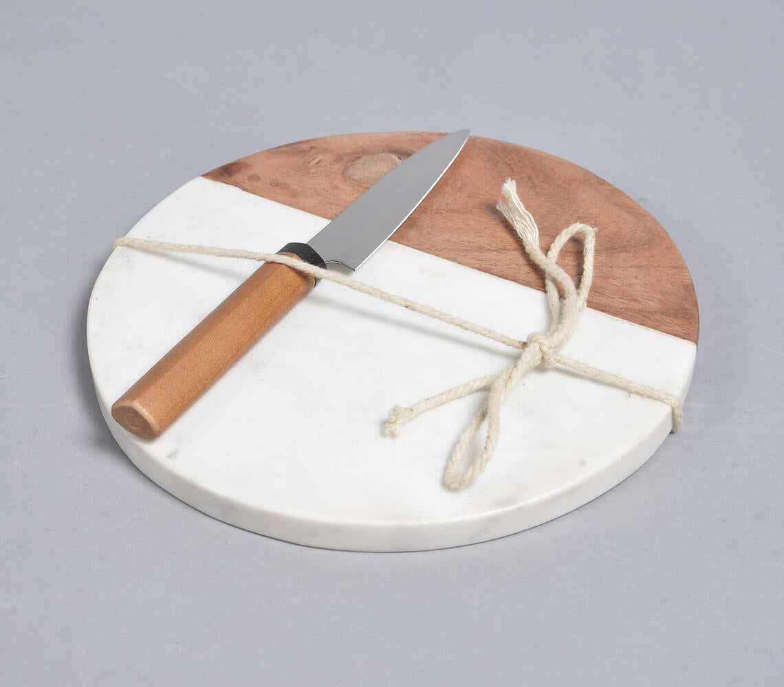 Colorblock Grey Stone & Wood Chopping Board-Qalara-Urbanheer