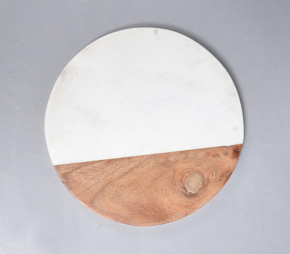 Colorblock Grey Stone & Wood Chopping Board-Qalara-Urbanheer