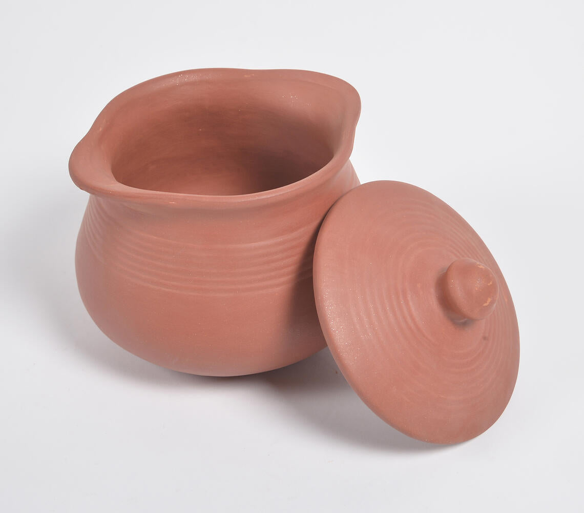 Terracotta Pottery Rice Hot Pots With Lids (Set Of 3)-Qalara-Urbanheer