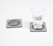 Clink! Clink! Mdf Monochrome Coasters (Set Of 2)-Qalara-Urbanheer