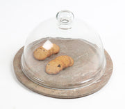 Slate Cake Plate With Glass Dome-Qalara-Urbanheer