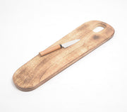 Hand Cut Mango Wood Elongated Platter-Qalara-Urbanheer