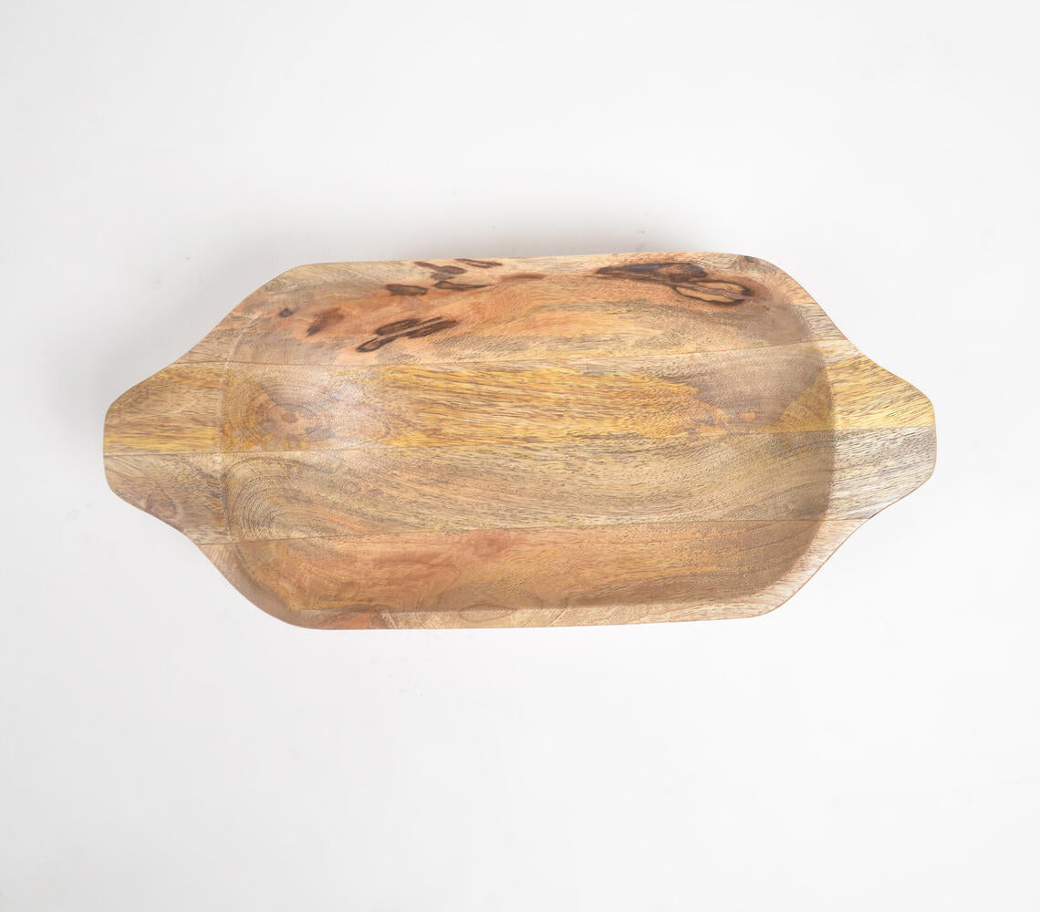 Chunky Mango Wood Snack Tray-Qalara-Urbanheer