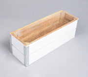Farmhouse White Raw Mango Wood Storage Box-Qalara-Urbanheer
