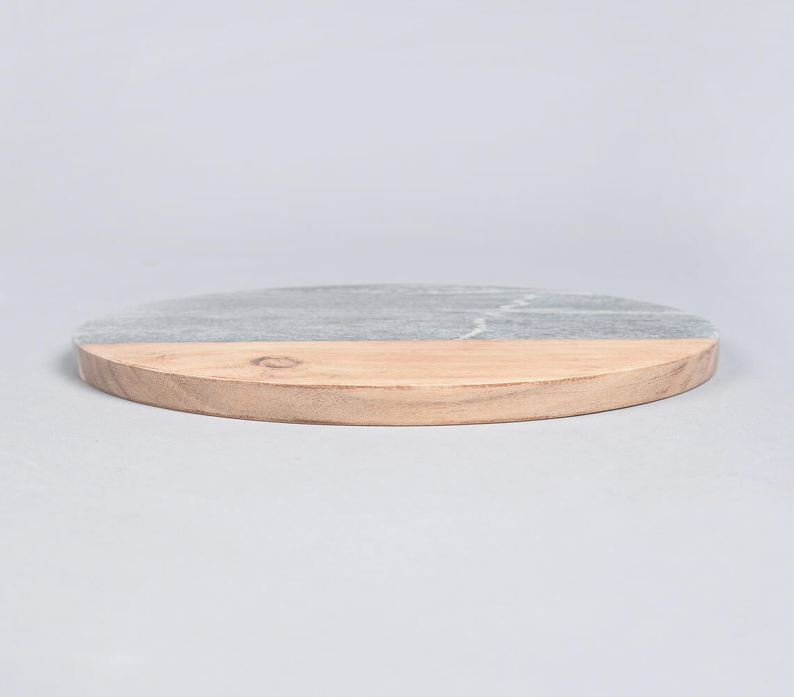 Stone & Acacia Wood Colorblock Chopping Board-Qalara-Urbanheer