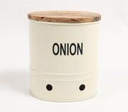 Onion-Typographic Ribbed Galvanized Iron Storage Box-Qalara-Urbanheer