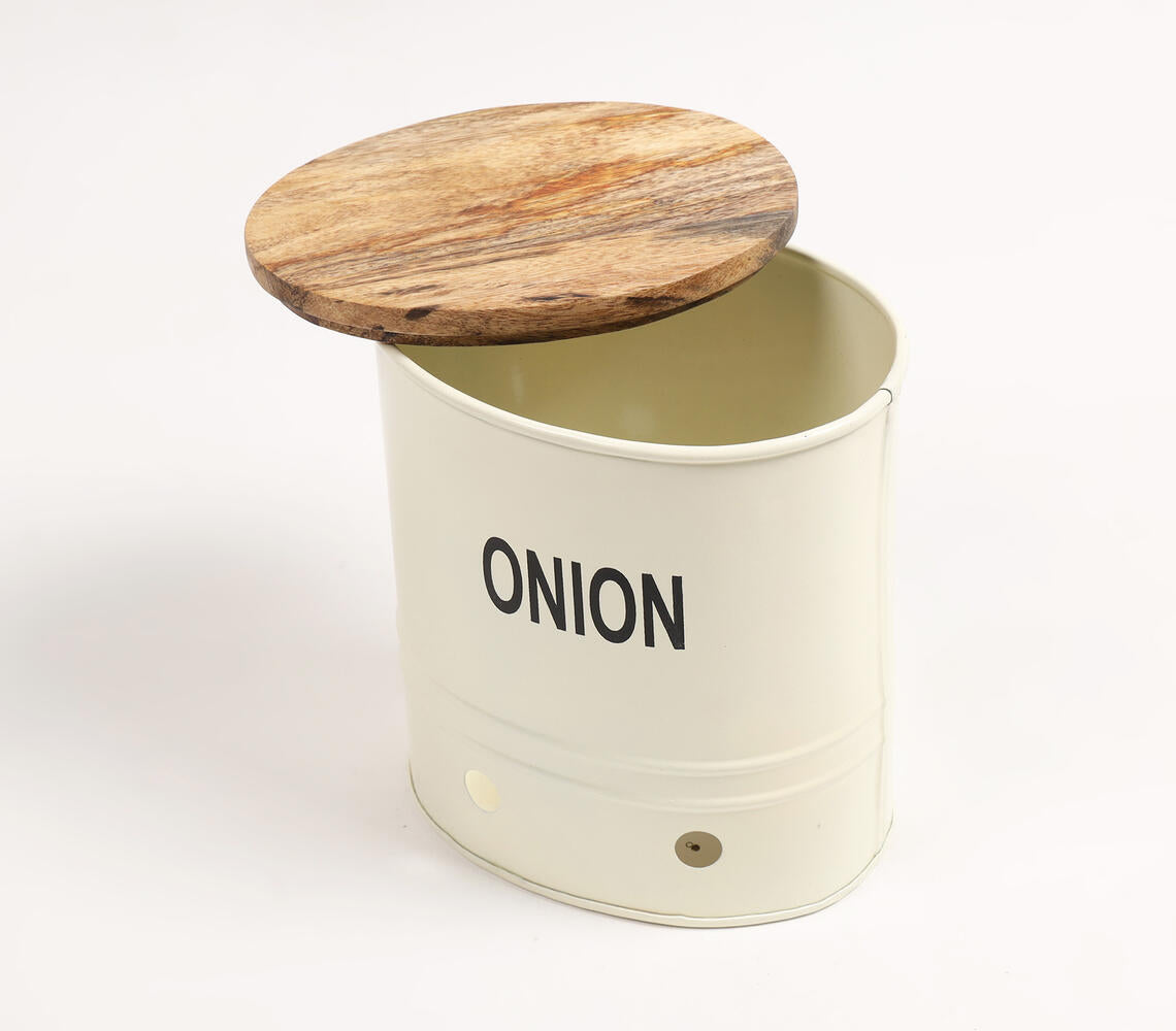 Onion-Typographic Ribbed Galvanized Iron Storage Box-Qalara-Urbanheer