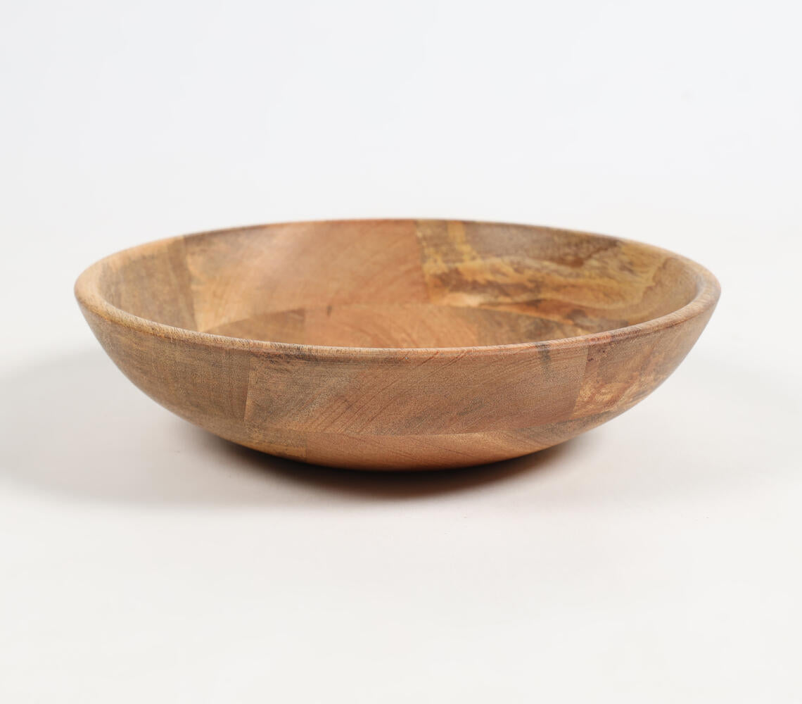 Turned Mango Wood Classic Salad Bowl-Qalara-Urbanheer