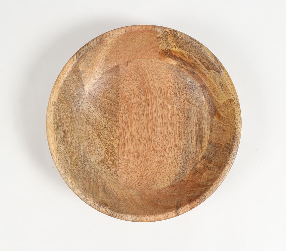 Turned Mango Wood Classic Salad Bowl-Qalara-Urbanheer