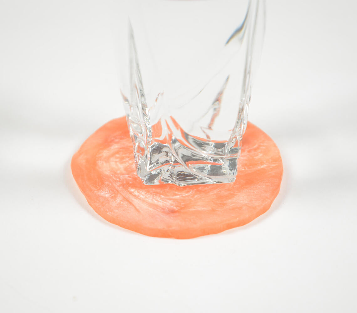 Sparkly Orange Resin Coasters (Set Of 4)-Qalara-Urbanheer