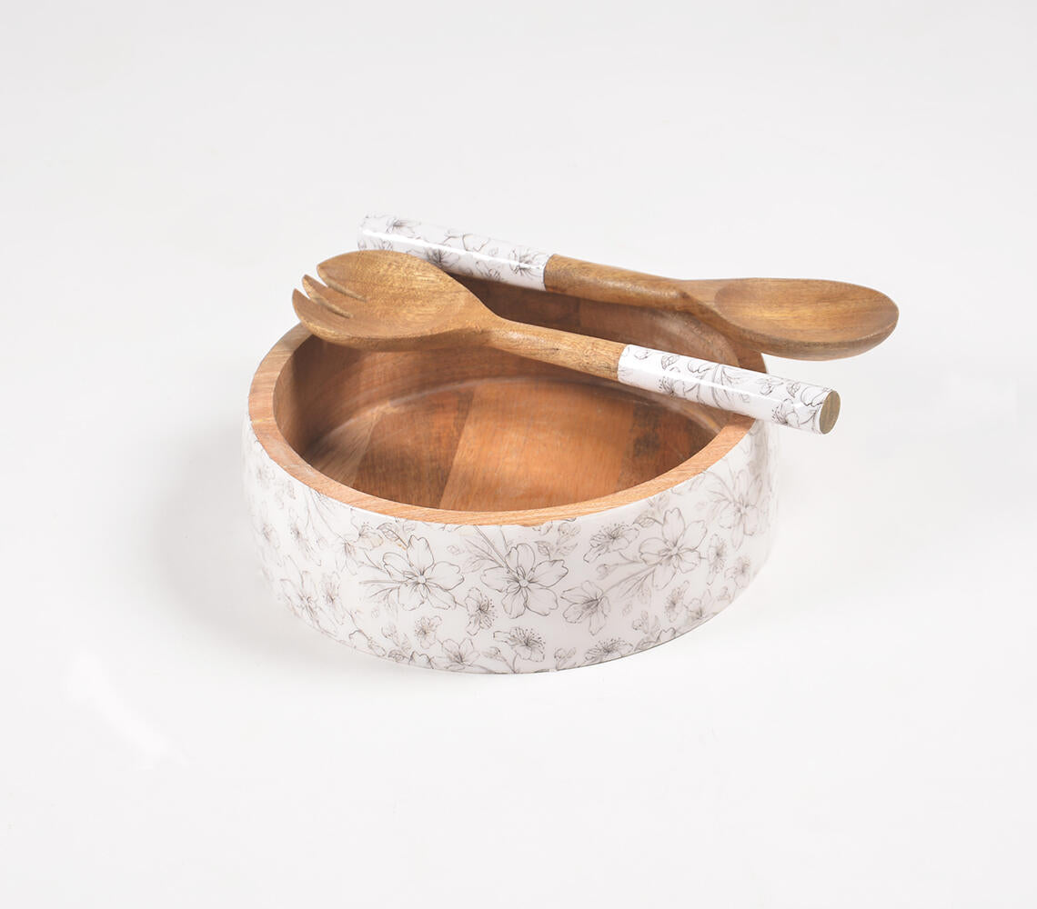 Peony Salad Bowl & Servers Set-Qalara-Urbanheer