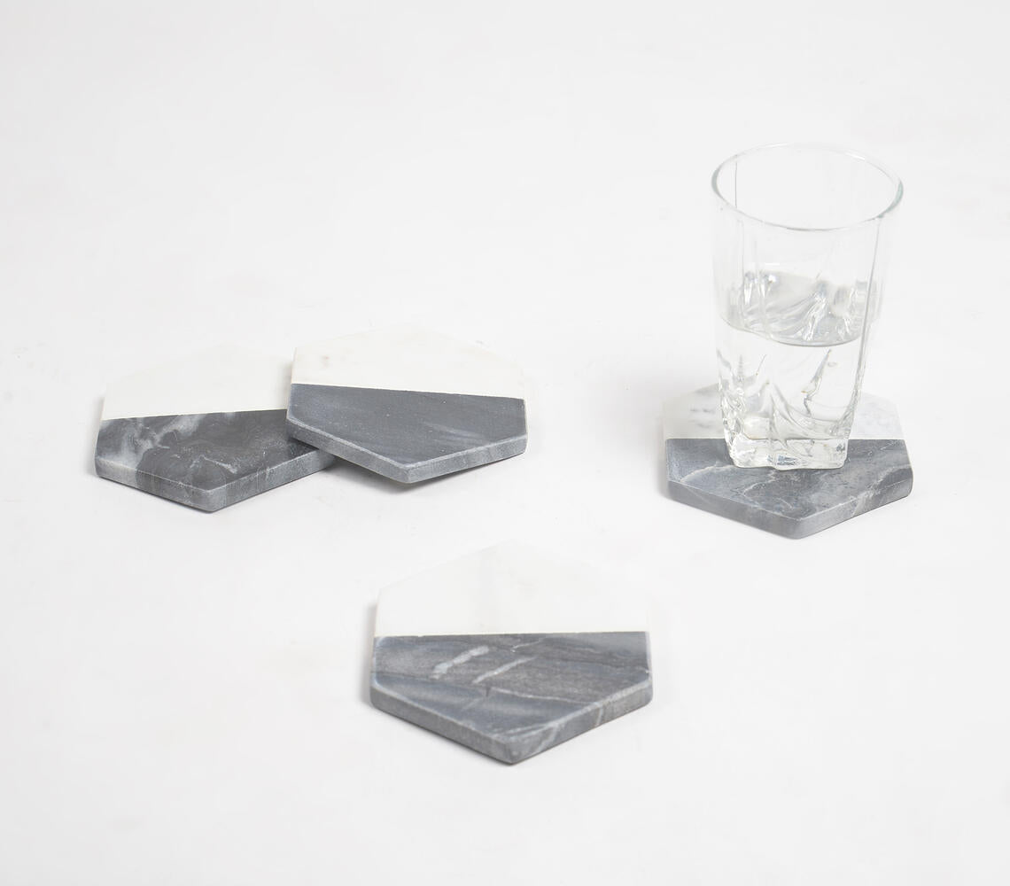 Hand Cut Marble Coasters (Set Of 4)-Qalara-Urbanheer