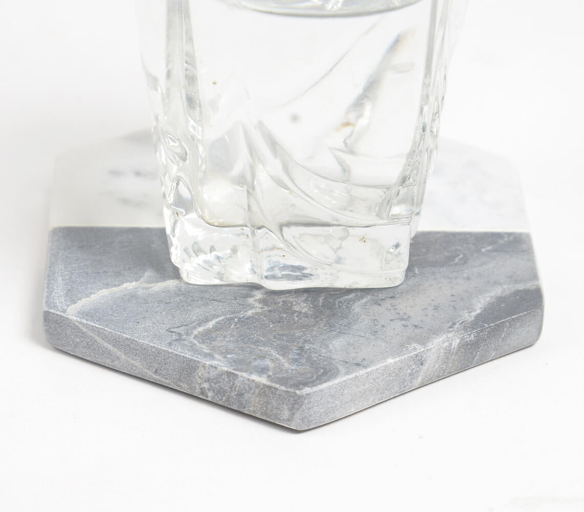 Hand Cut Marble Coasters (Set Of 4)-Qalara-Urbanheer