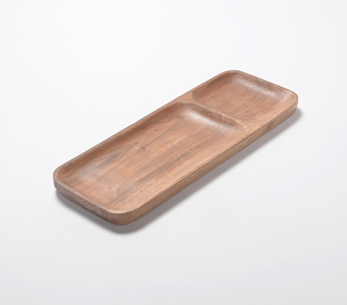 Minimal Wooden Chip And Dip Platter-Qalara-Urbanheer
