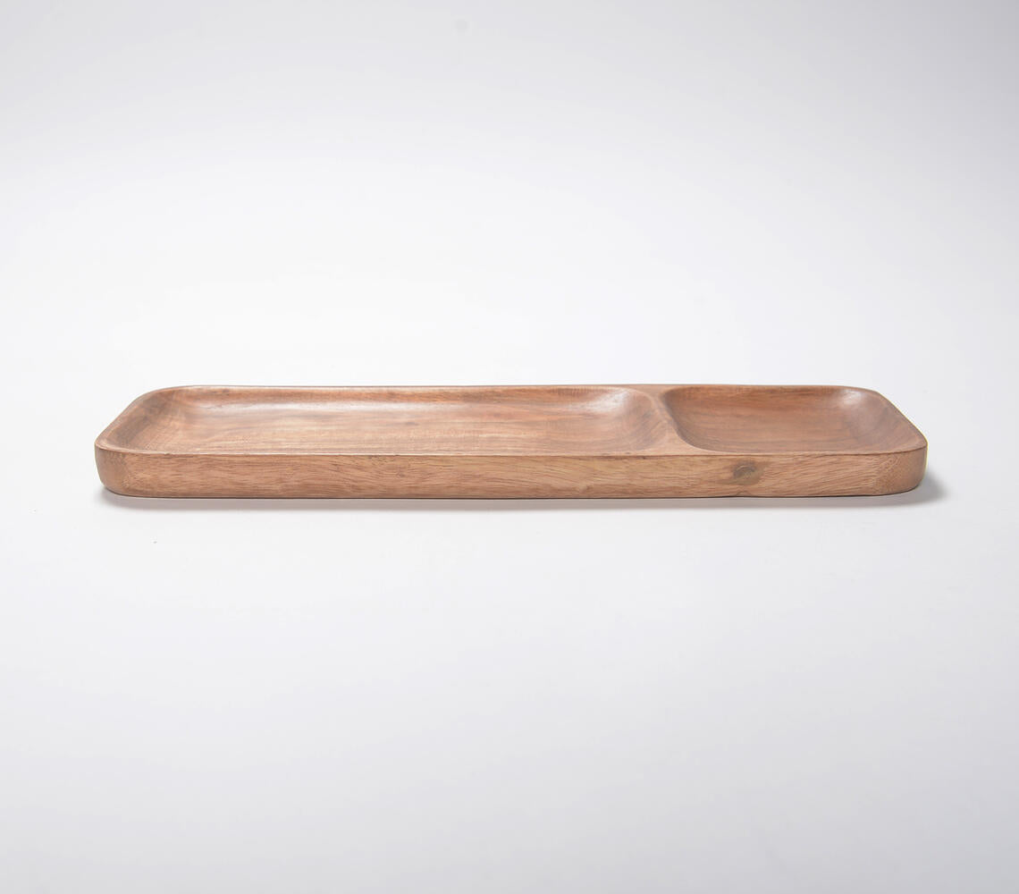 Minimal Wooden Chip And Dip Platter-Qalara-Urbanheer