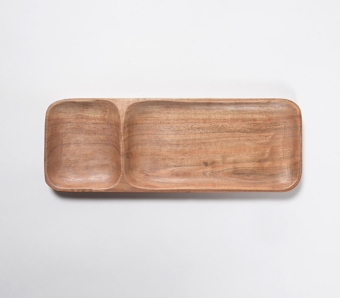 Minimal Wooden Chip And Dip Platter-Qalara-Urbanheer