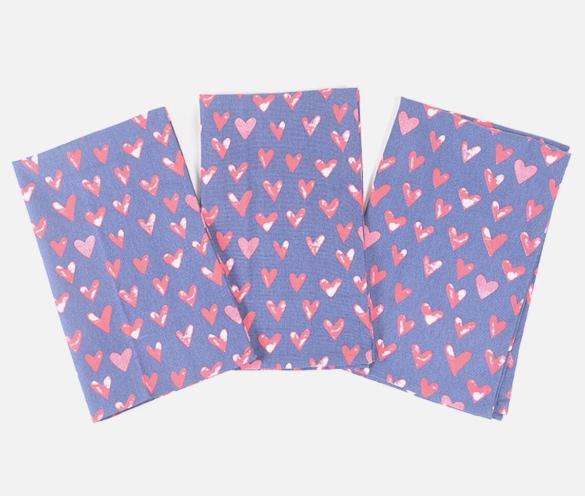 Heart Printed Kitchen Towels (Set Of 3)-Qalara-Urbanheer