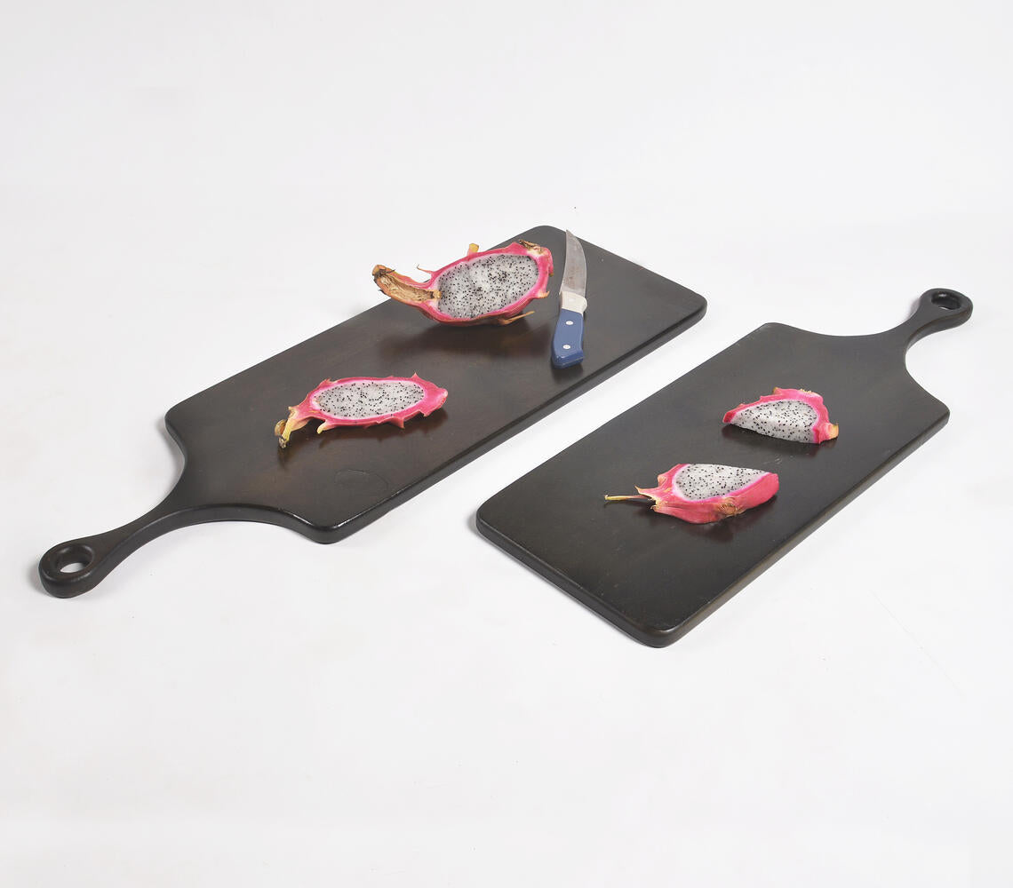 Dark Polished Acacia Cutting Boards (Set Of 2)-Qalara-Urbanheer