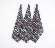 Handwoven Cotton Typographic Kitchen Towels (Set Of 3)-Qalara-Urbanheer