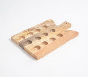 Hand Cut Mango Wood Egg Holder Tray-Qalara-Urbanheer