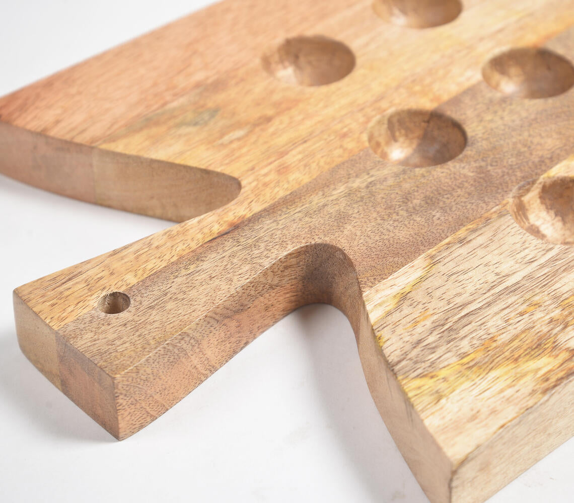 Hand Cut Mango Wood Egg Holder Tray-Qalara-Urbanheer