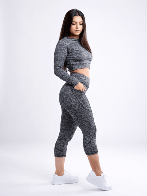 Mid-Rise Capri Fitness Leggings with Side Pockets-JupiterGear-Rose Dust-Small / Medium-Urbanheer