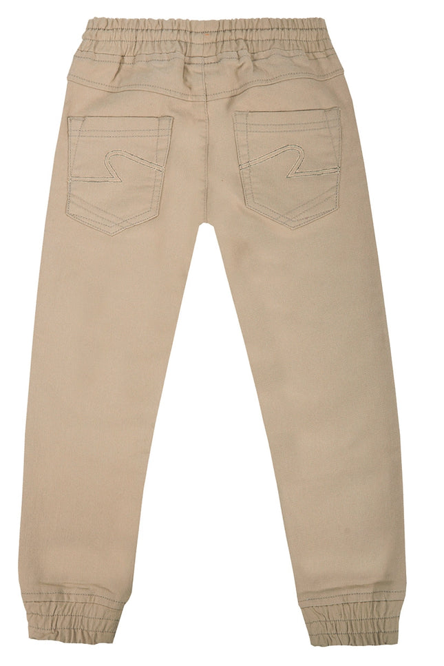Children'S Trousers In Stone-Coloured Stretch Twill.