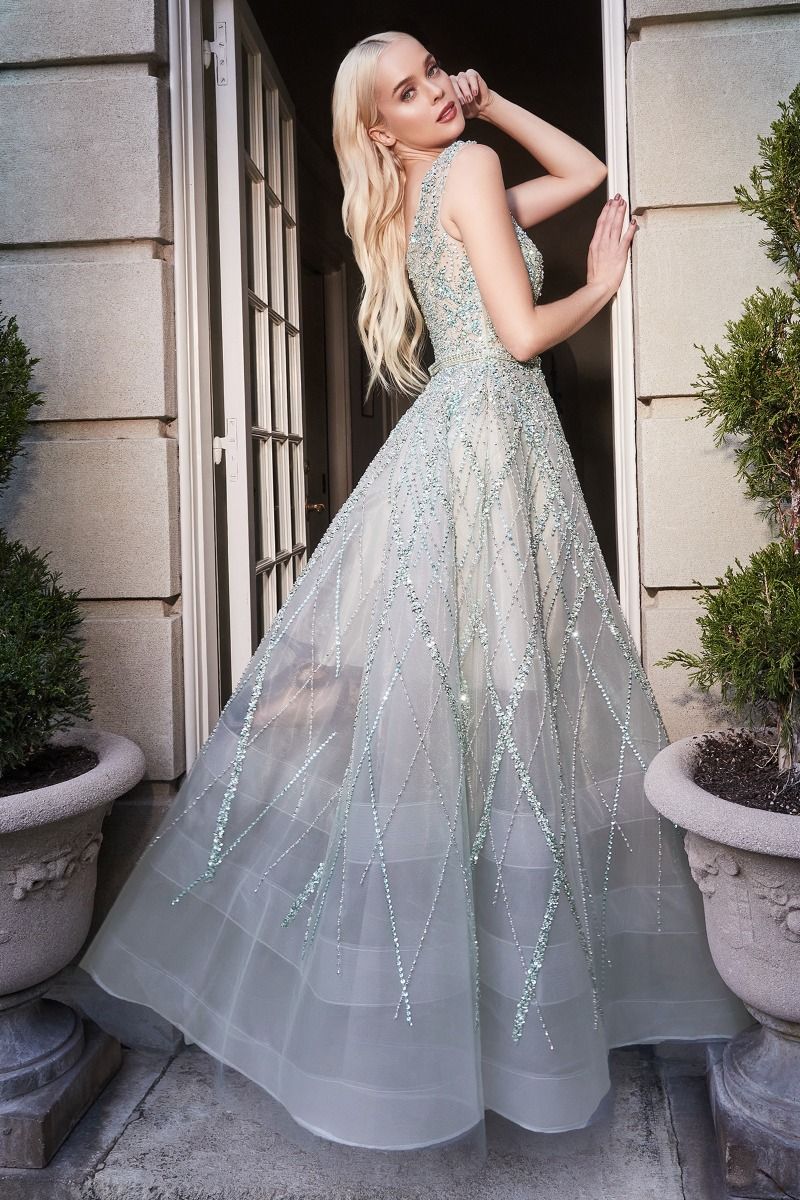 Gemma Jewel Beaded Ball Gown-Evening-Tux-USA-6-Sage-Urbanheer