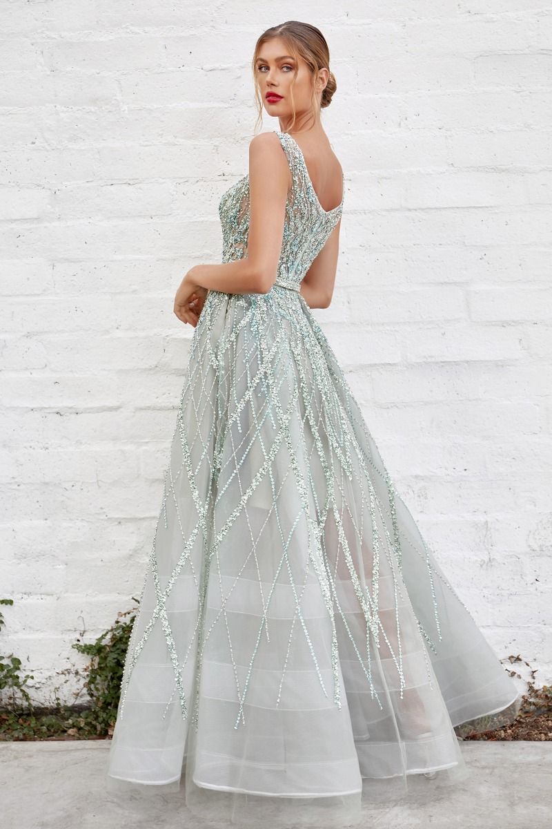 Gemma Jewel Beaded Ball Gown-Evening-Tux-USA-6-Sage-Urbanheer