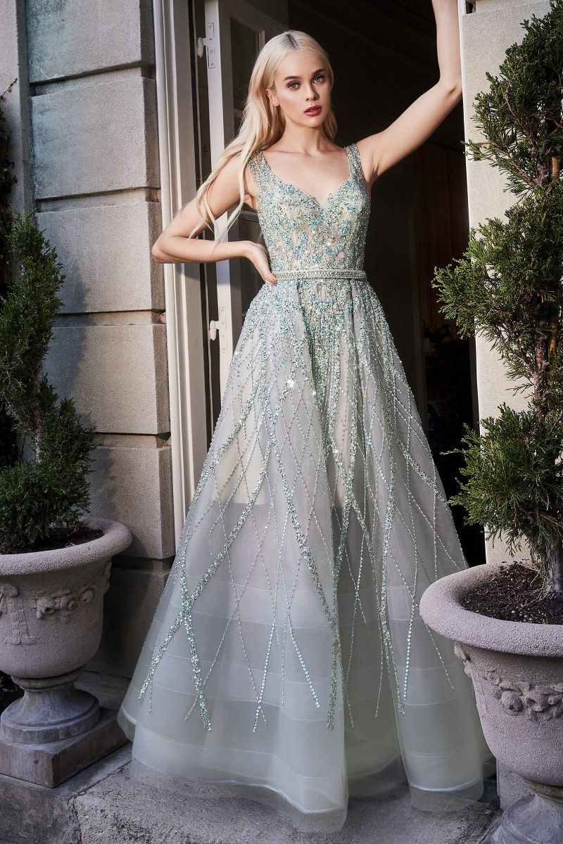 Gemma Jewel Beaded Ball Gown-Evening-Tux-USA-6-Sage-Urbanheer