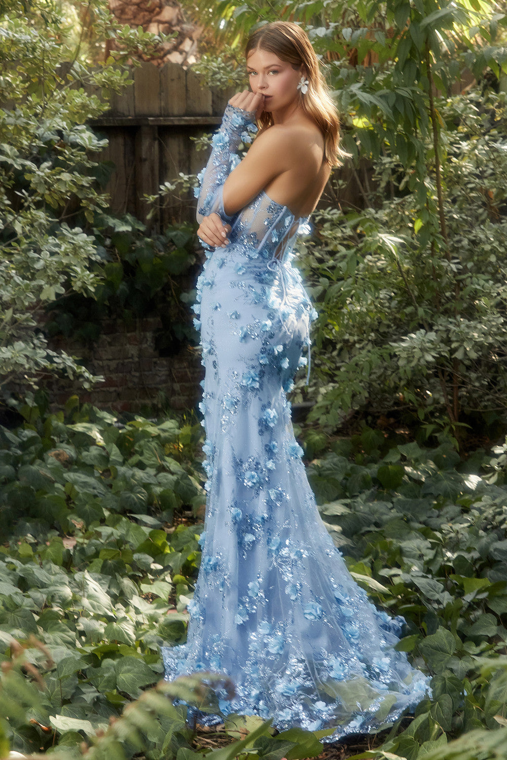 Hydrangia Mermaid Corset with Dress-CIND-4-BLACK-NUDE-Urbanheer