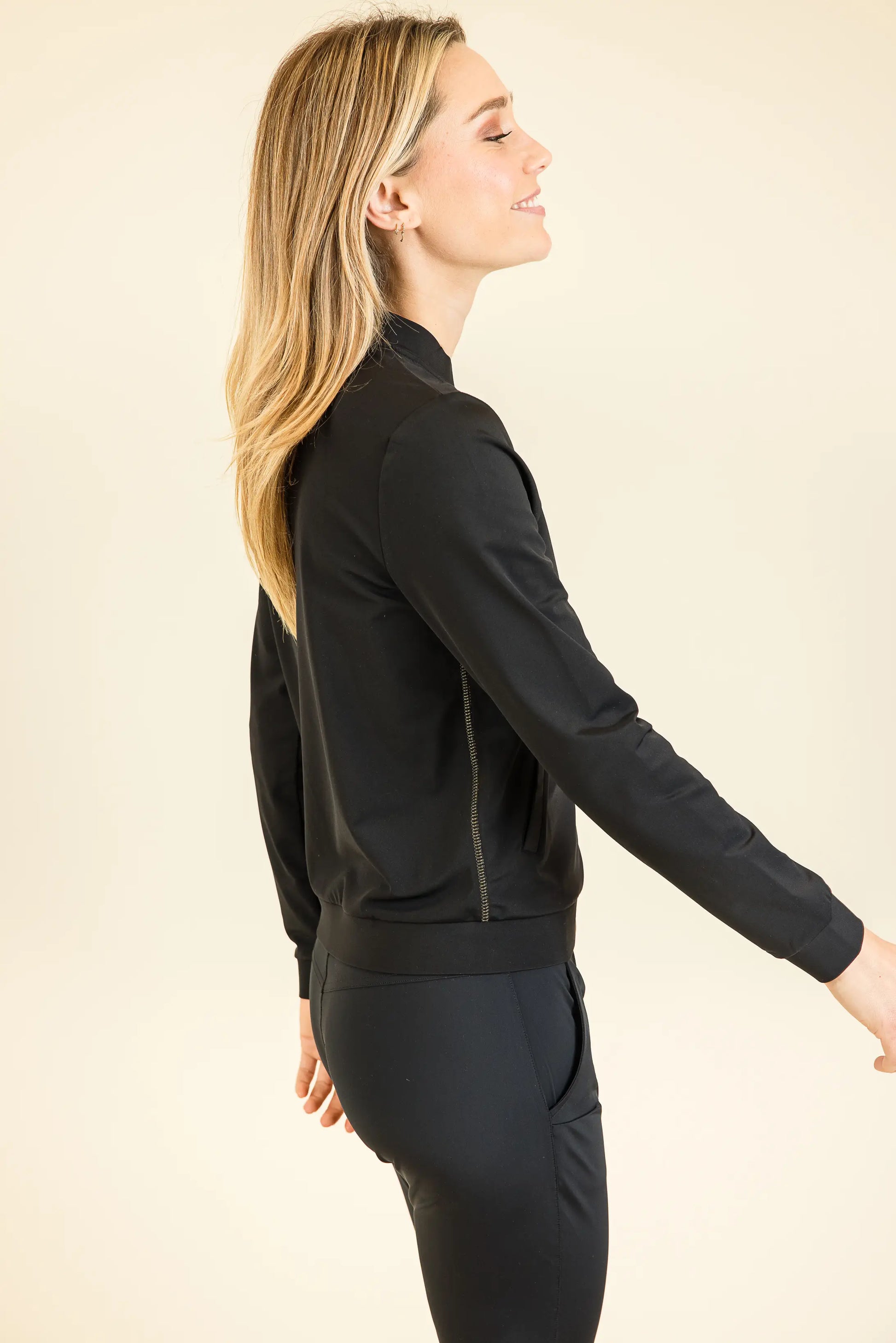 Kimy Plain Blouson Jacket Black/Black-HBT-XXS-Urbanheer