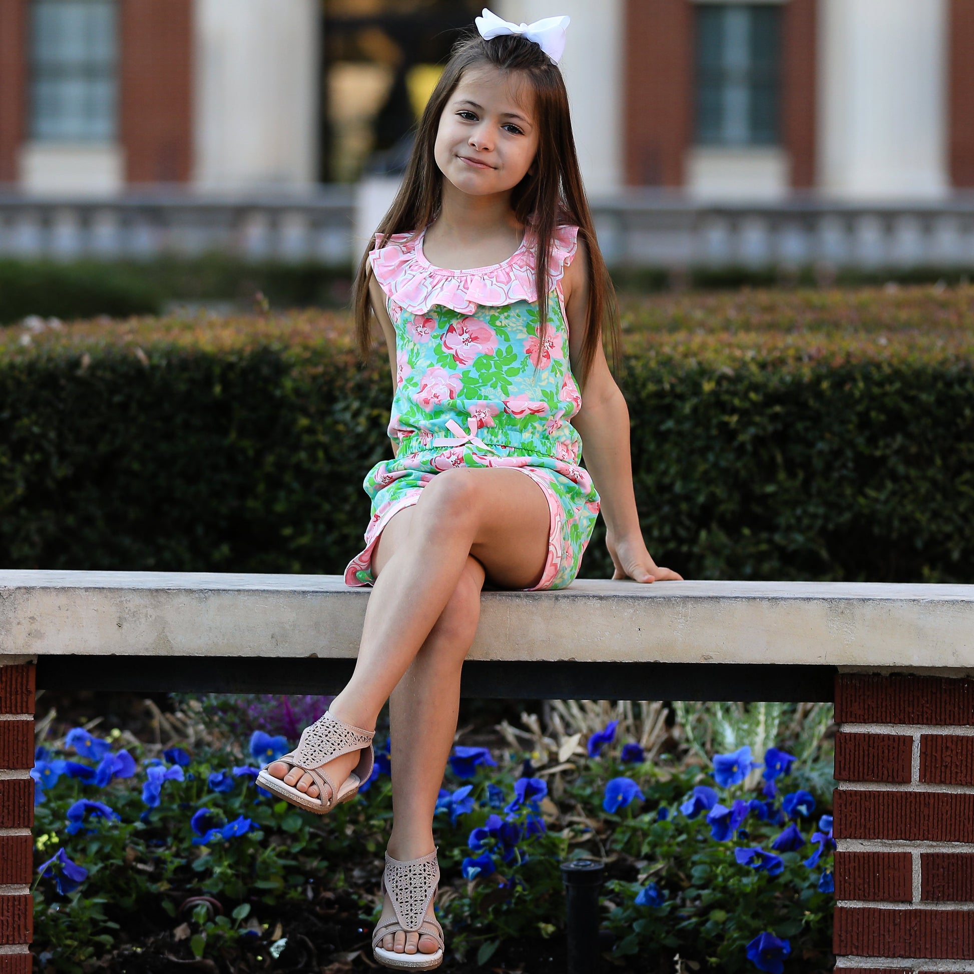 Annloren Little Big Girls Jumpsuit Shabby Chic Floral Spring Summer Romper Sizes 2/3T - 11/12-AnnLoren-2-3T-Urbanheer