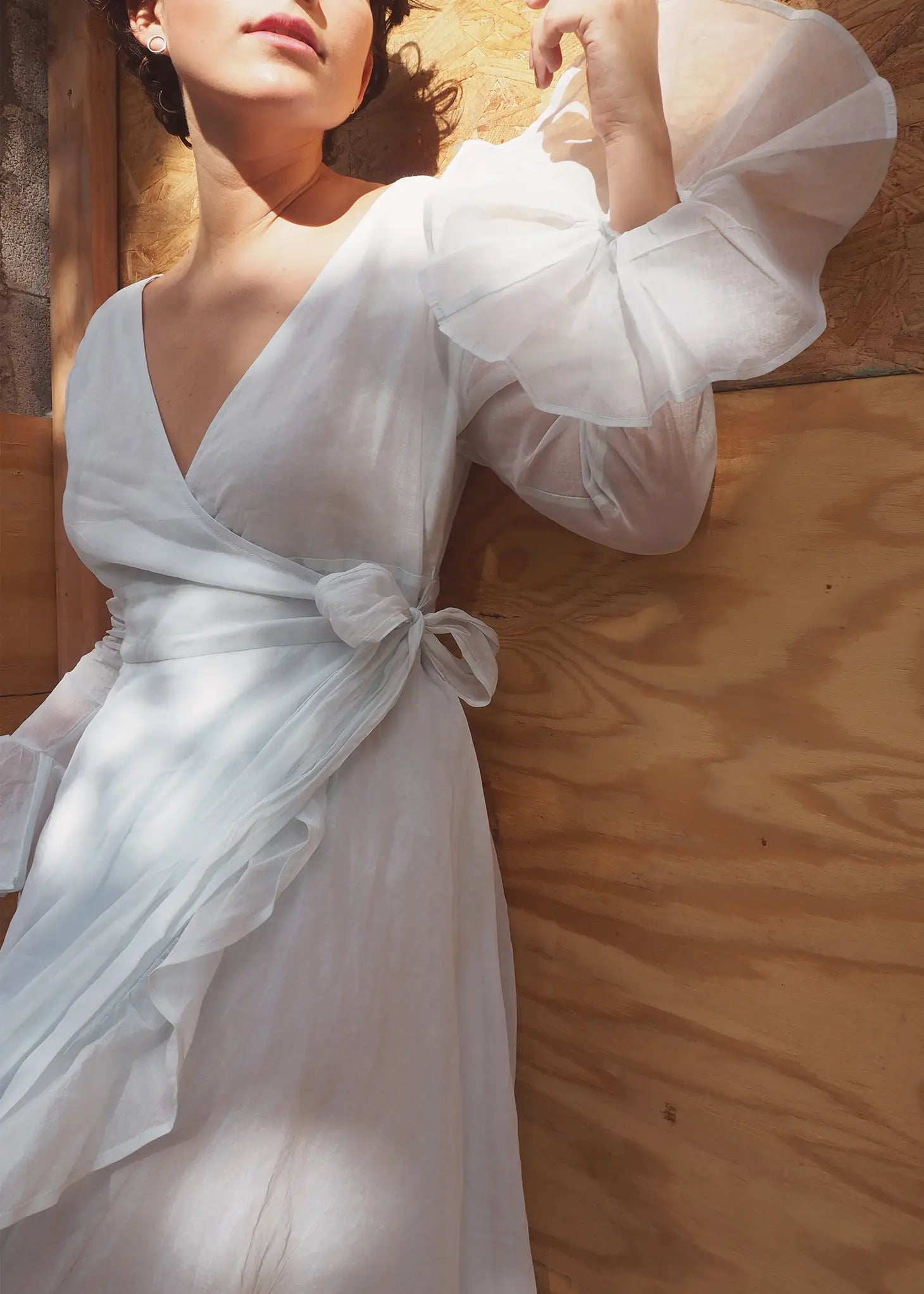 Baby Blue Maxi Dress Bridesmaids Wedding Women’S Ruffle-Carolina Benoit-XS-Urbanheer