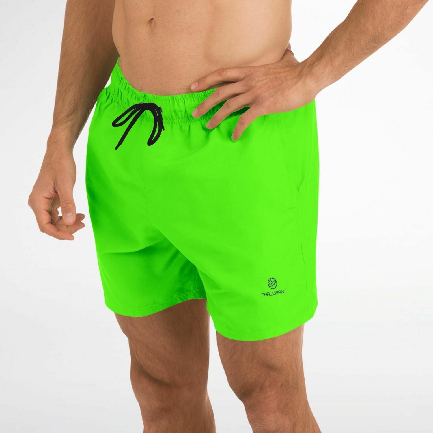Neon Green 5.5" Men Swim Shorts-Subliminator-XS-Urbanheer