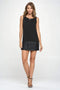 Vegan Leather Contrast Laser Cut Tunic Mini Dress-MILEY + MOLLY-L-BLACK-Urbanheer