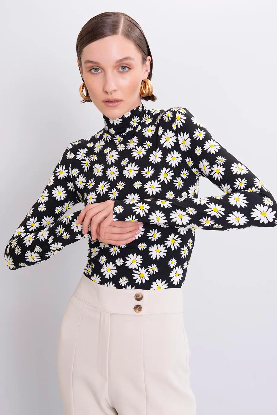 Black High Neck Bodysuit-BSL-S-Urbanheer