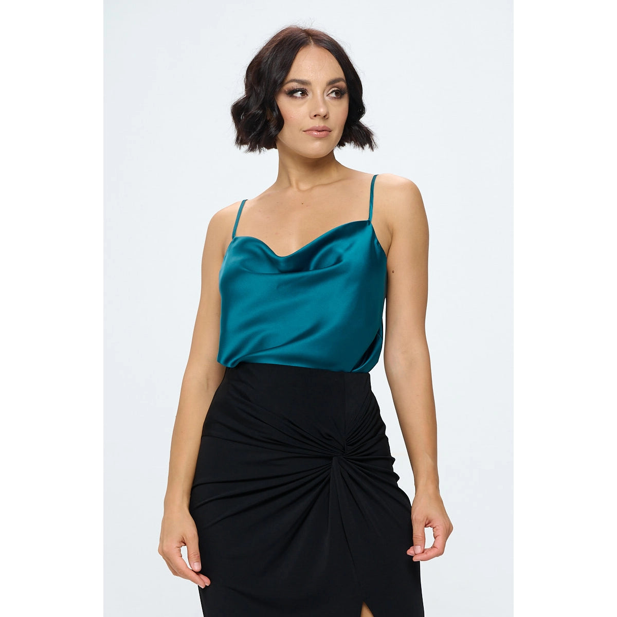 Solid Silky Satin Tank Top-Renee C.-S-Urbanheer