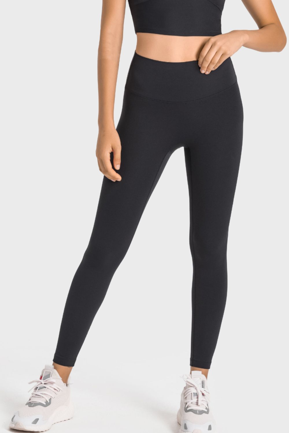 High-Rise Wide Waistband Yoga Leggings-Street 360-Black-4-Urbanheer