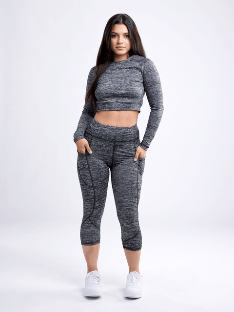 Mid-Rise Capri Fitness Leggings with Side Pockets-JupiterGear-Rose Dust-Small / Medium-Urbanheer