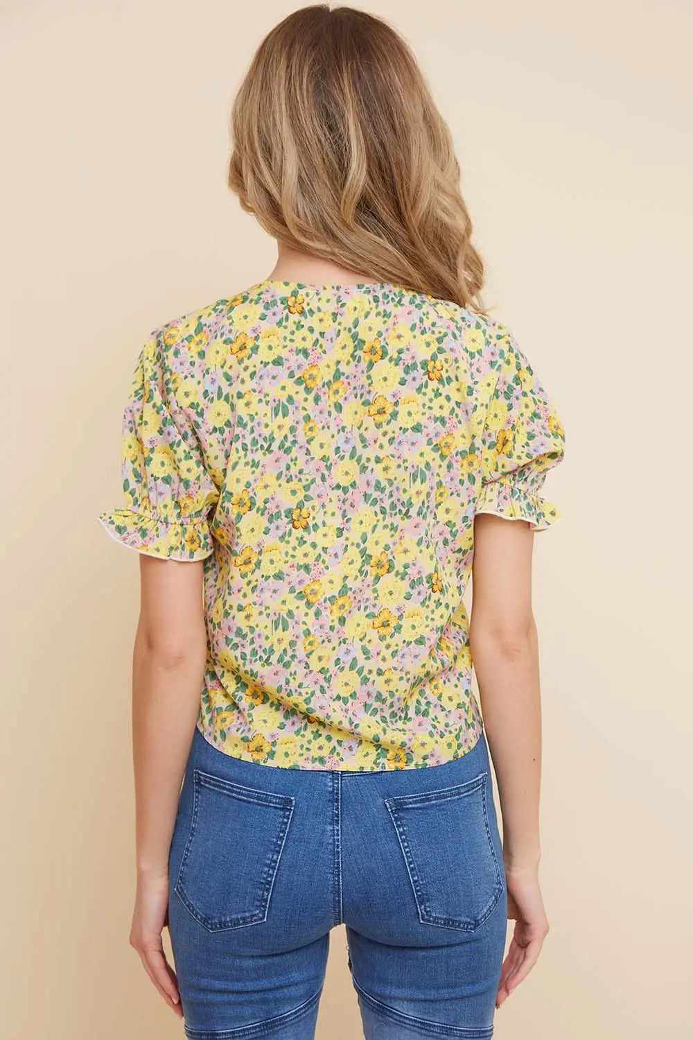 Printed Tie Front Crop Top-Saints & Hearts-S-Urbanheer