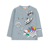 UBS2 Boy's t-shirt in grey cotton jersey, long sleeves.
