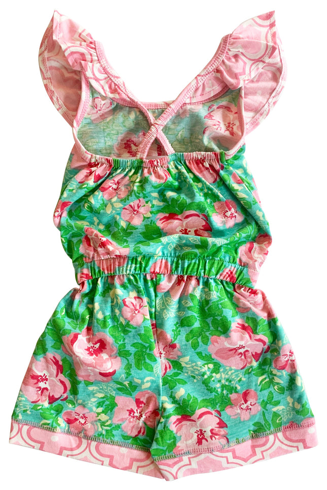 Annloren Little Big Girls Jumpsuit Shabby Chic Floral Spring Summer Romper Sizes 2/3T - 11/12-AnnLoren-Urbanheer