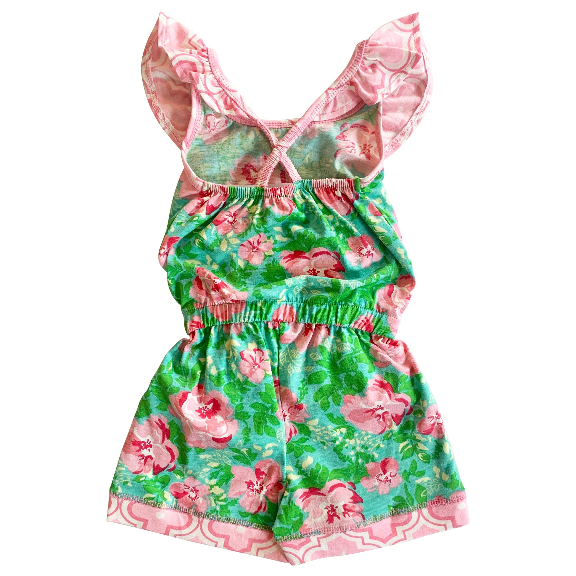 Annloren Little Big Girls Jumpsuit Shabby Chic Floral Spring Summer Romper Sizes 2/3T - 11/12-AnnLoren-2-3T-Urbanheer