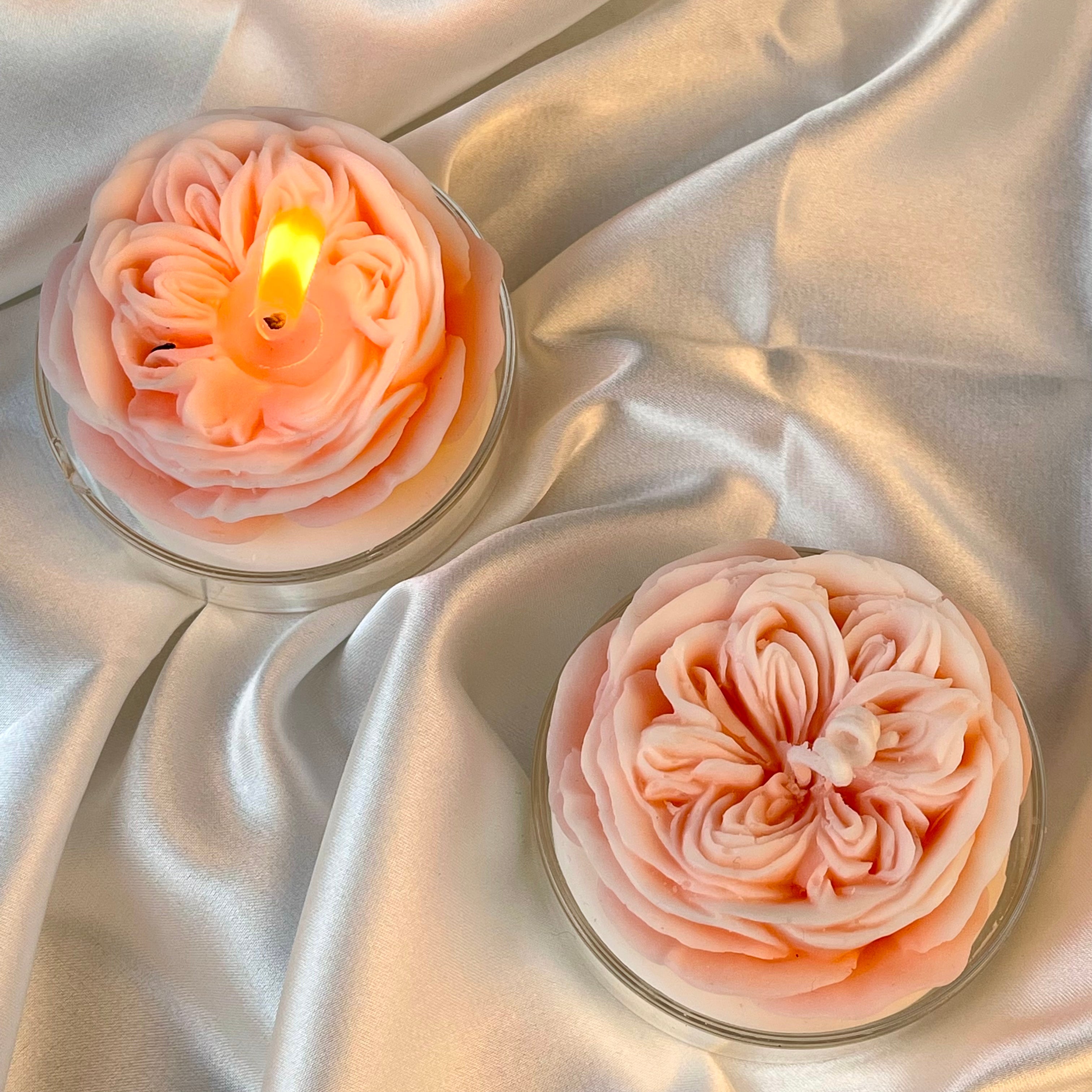 2-Pack Rose Candle-EP Designlab LLC-Pink&Yellow-Urbanheer
