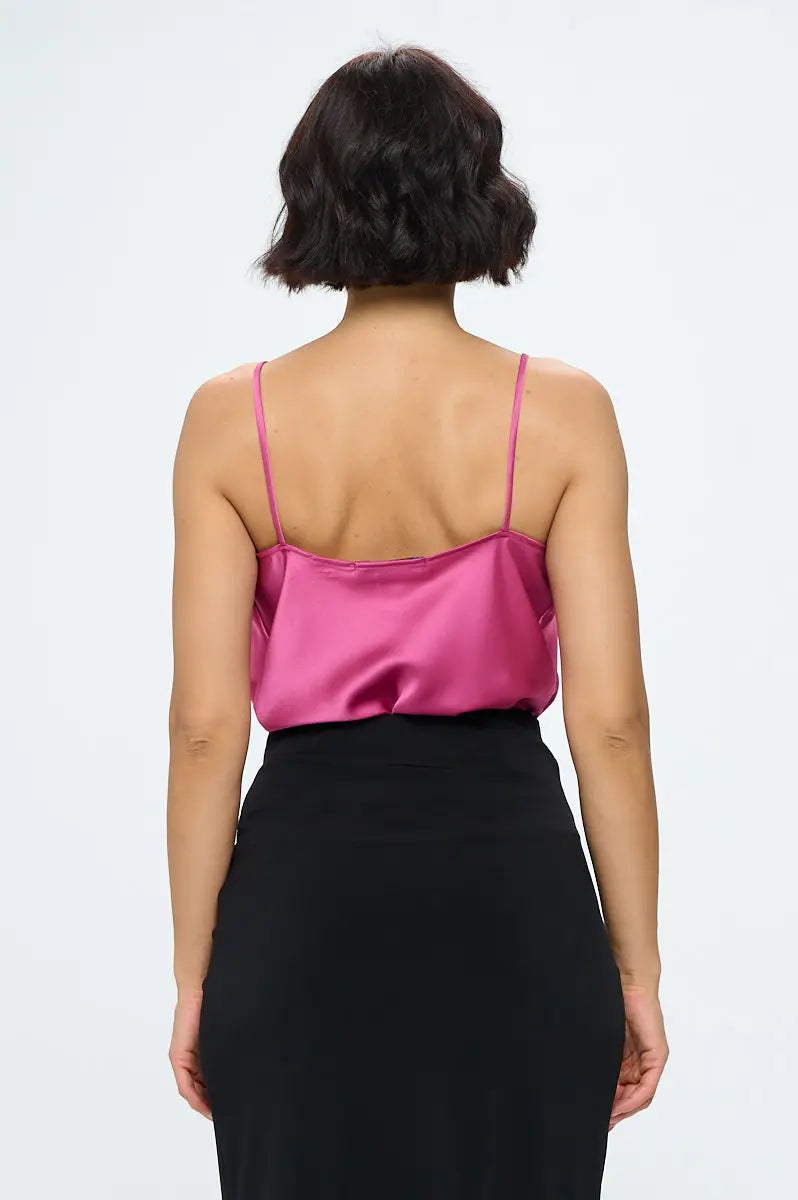 Solid Silky Satin Tank Top-Renee C.-S-Urbanheer