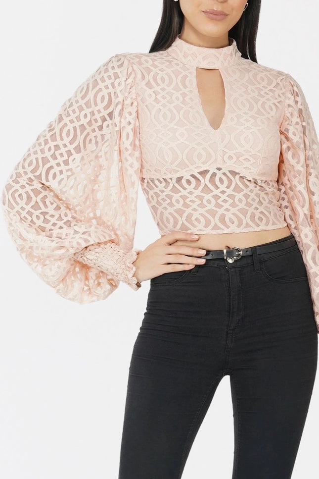 Marlee Lace Top in Nude.