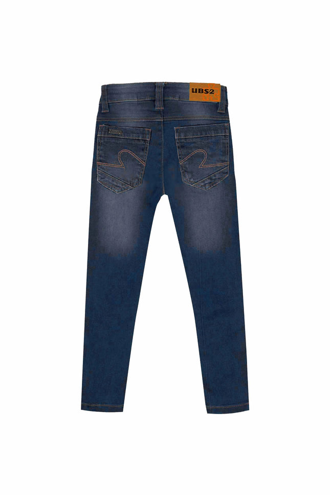 Ubs2 Boy'S Blue Superflex Cotton Denim Trousers